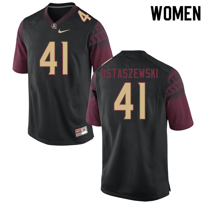 Women #41 Ben Ostaszewski Florida State Seminoles College Football Jerseys Sale-Black - Click Image to Close